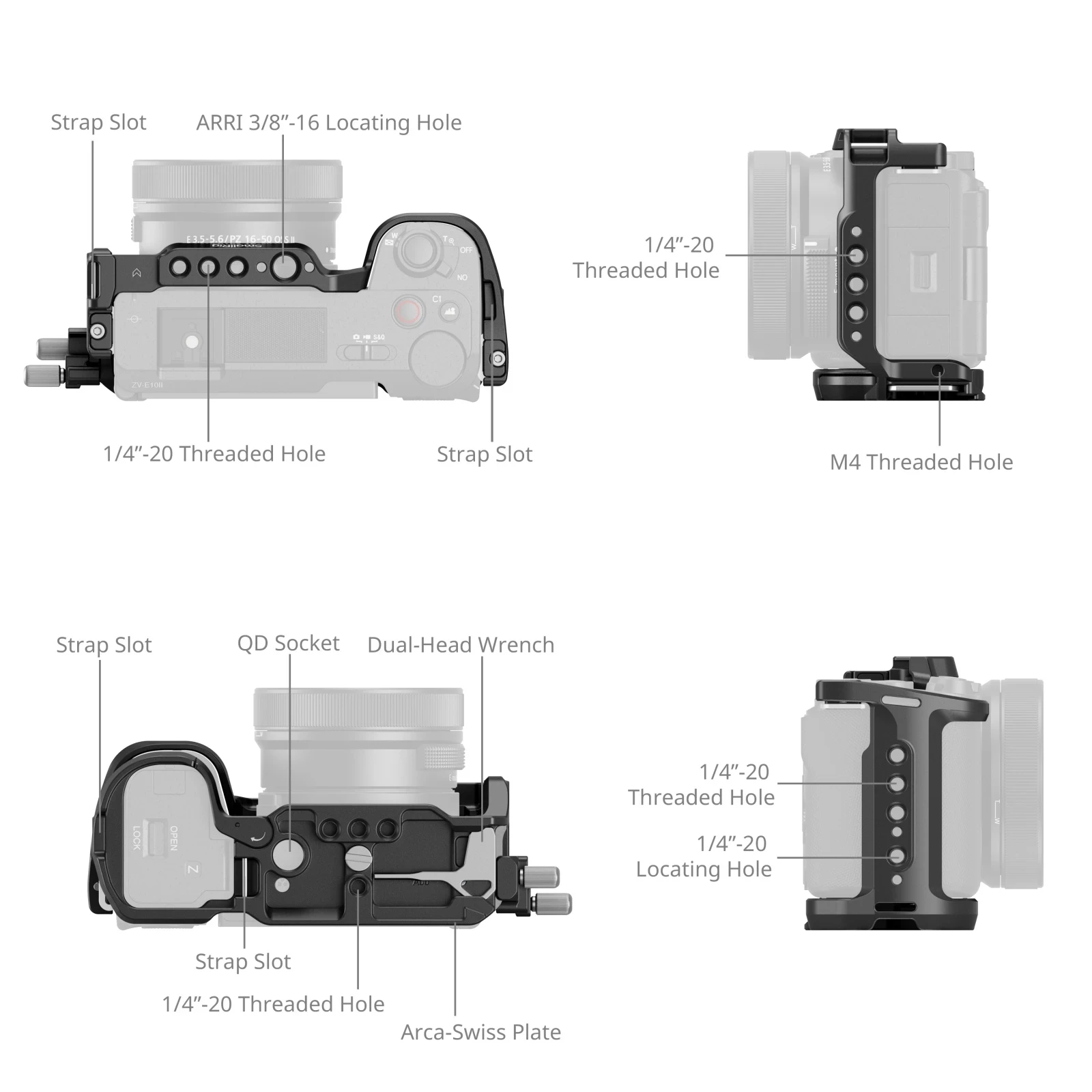 Camera Cage Baseplate - Комплект быстросъемной клетки Smallrig HawkLock для