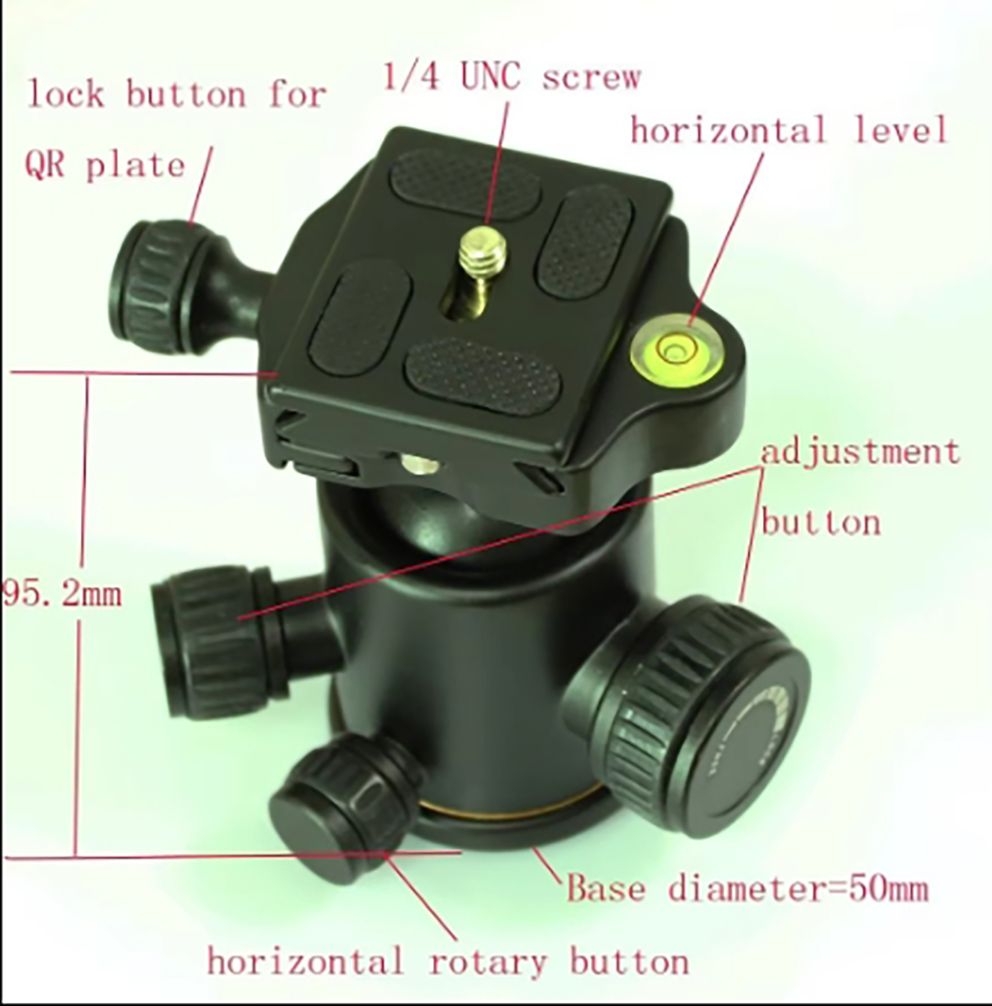 Fluid Head Tripod - Алюминиевая настольная фотокамера, штатив с шаровой