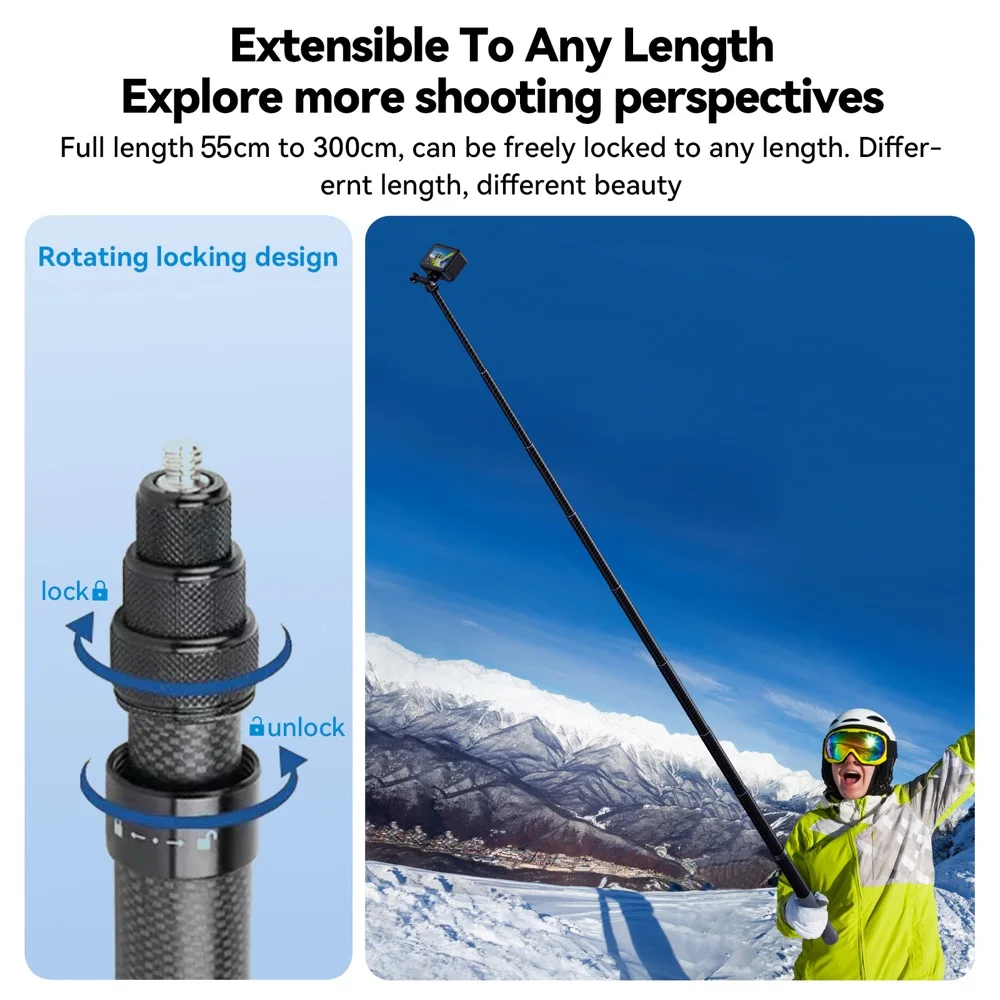 Удлинительная телескопическая  – обзор и цена Camera Tripod Carbon